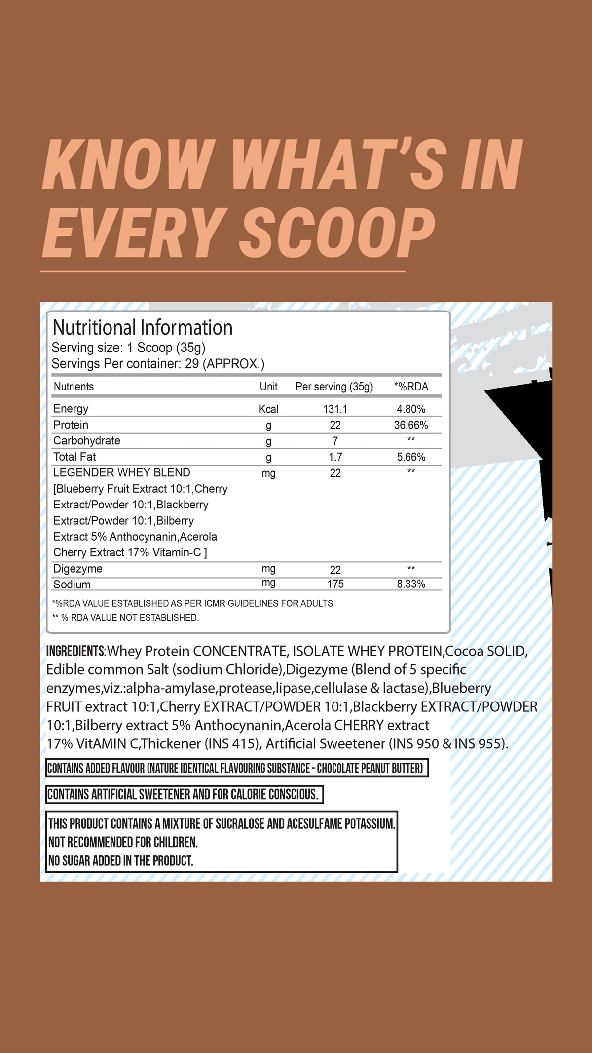 Legender Whey 1kg - Chocolate Peanut Butter