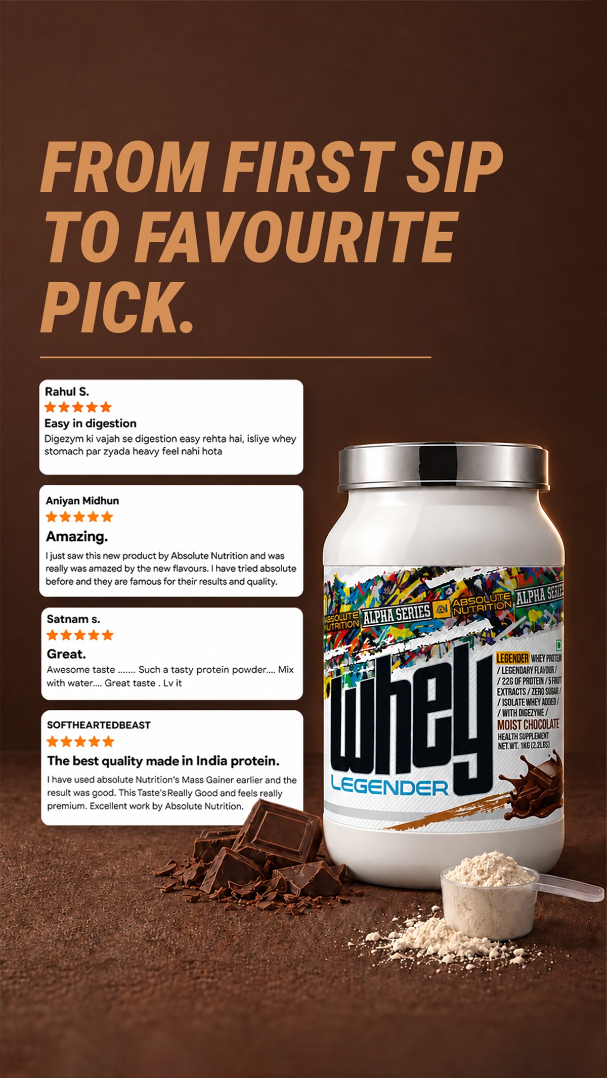 Legender Whey 1kg - Moist Chocolate