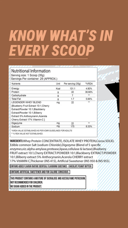 Legender Whey 1kg - Chocolate Peanut Butter