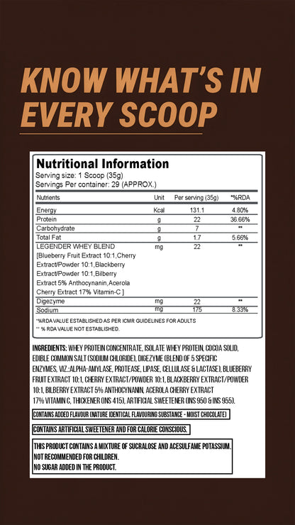 Legender Whey 1kg - Moist Chocolate