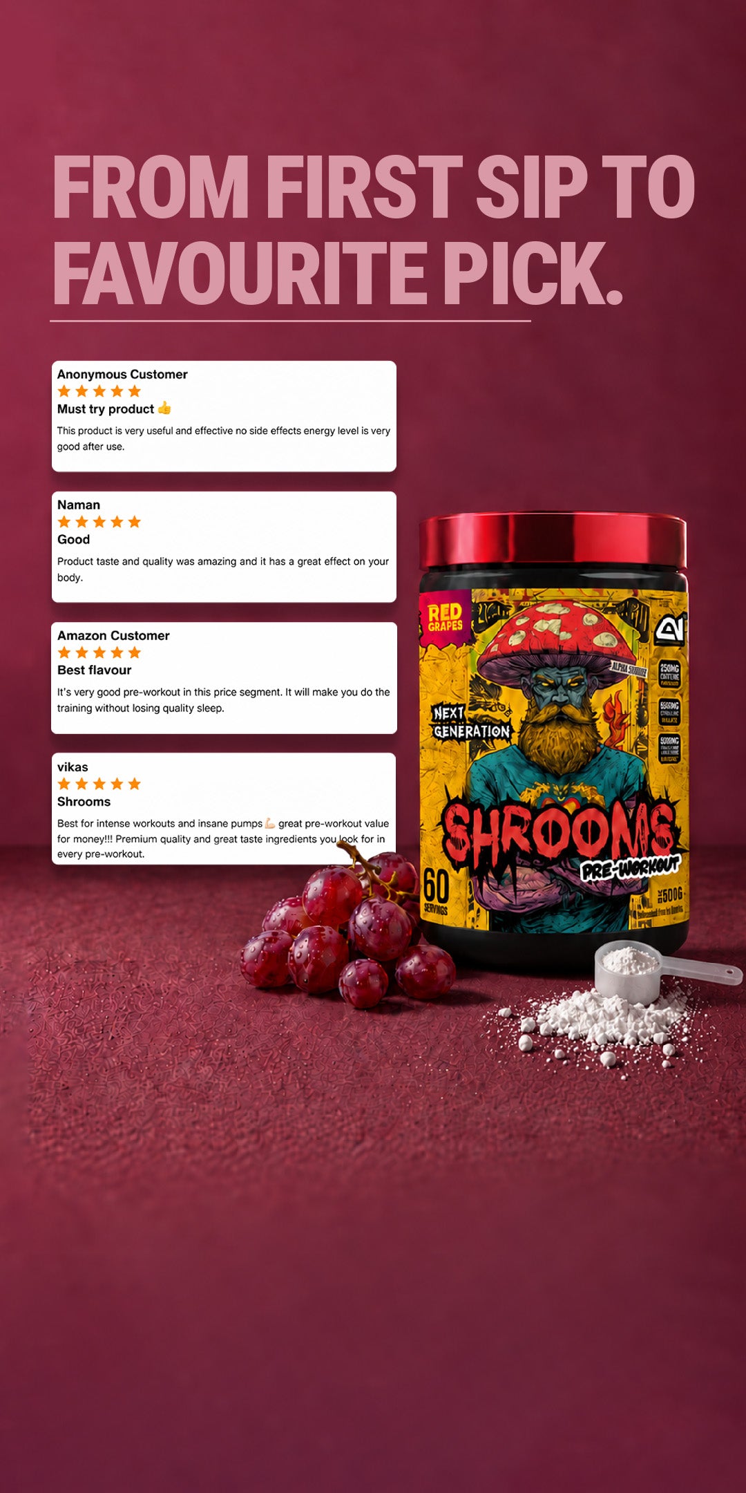 Shrooms Pre Workout - Red Grapes