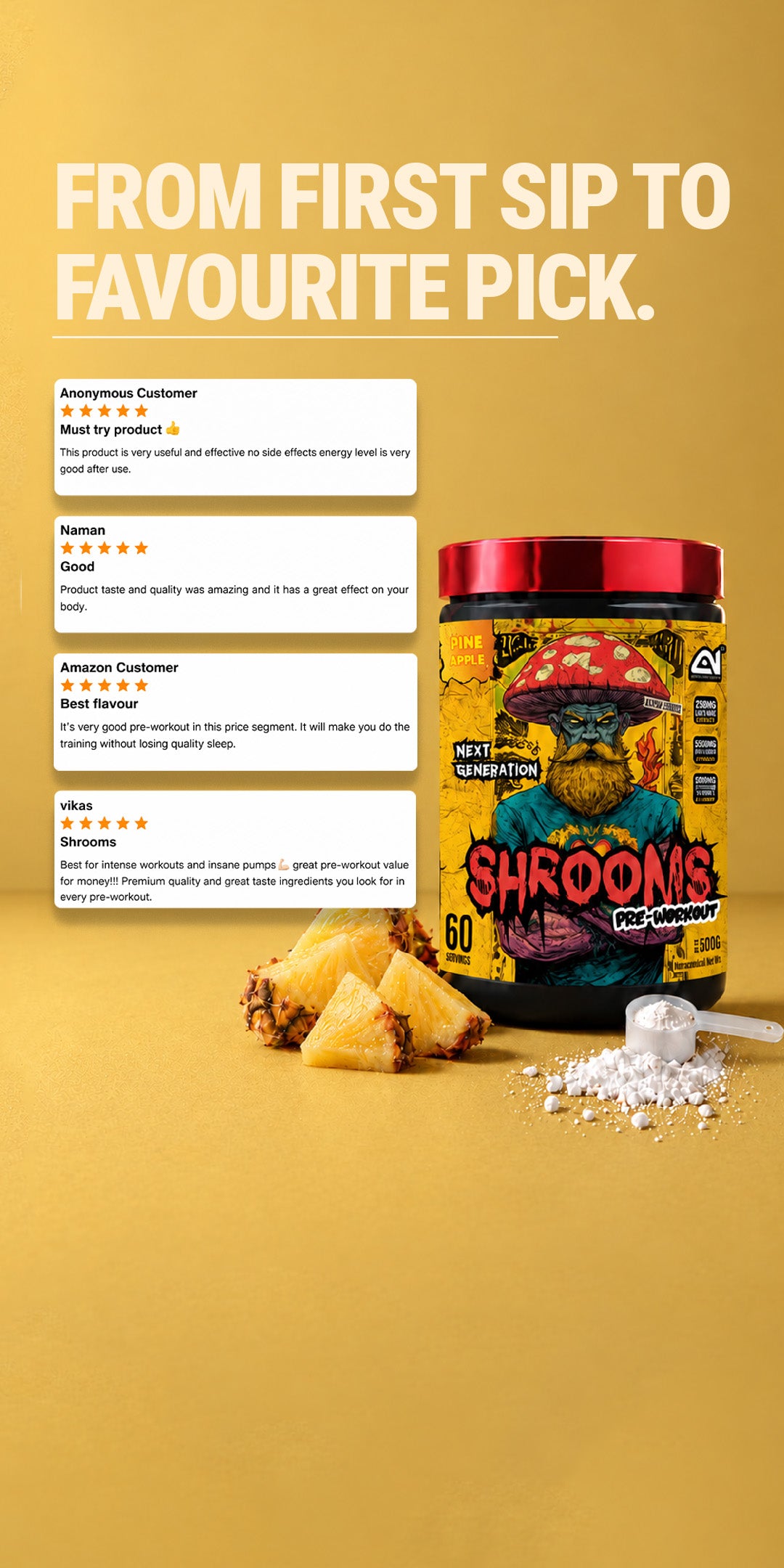 Shrooms Pre Workout - Pineapple