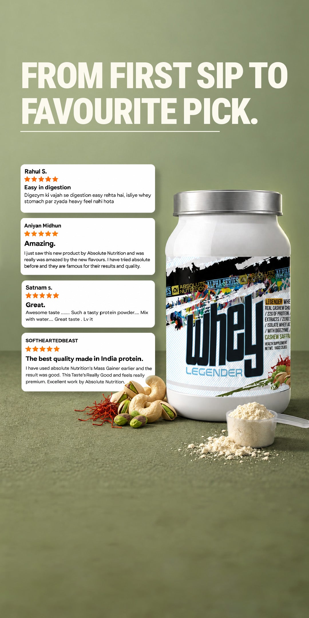 Legender Whey 1kg - Cashew Saffron