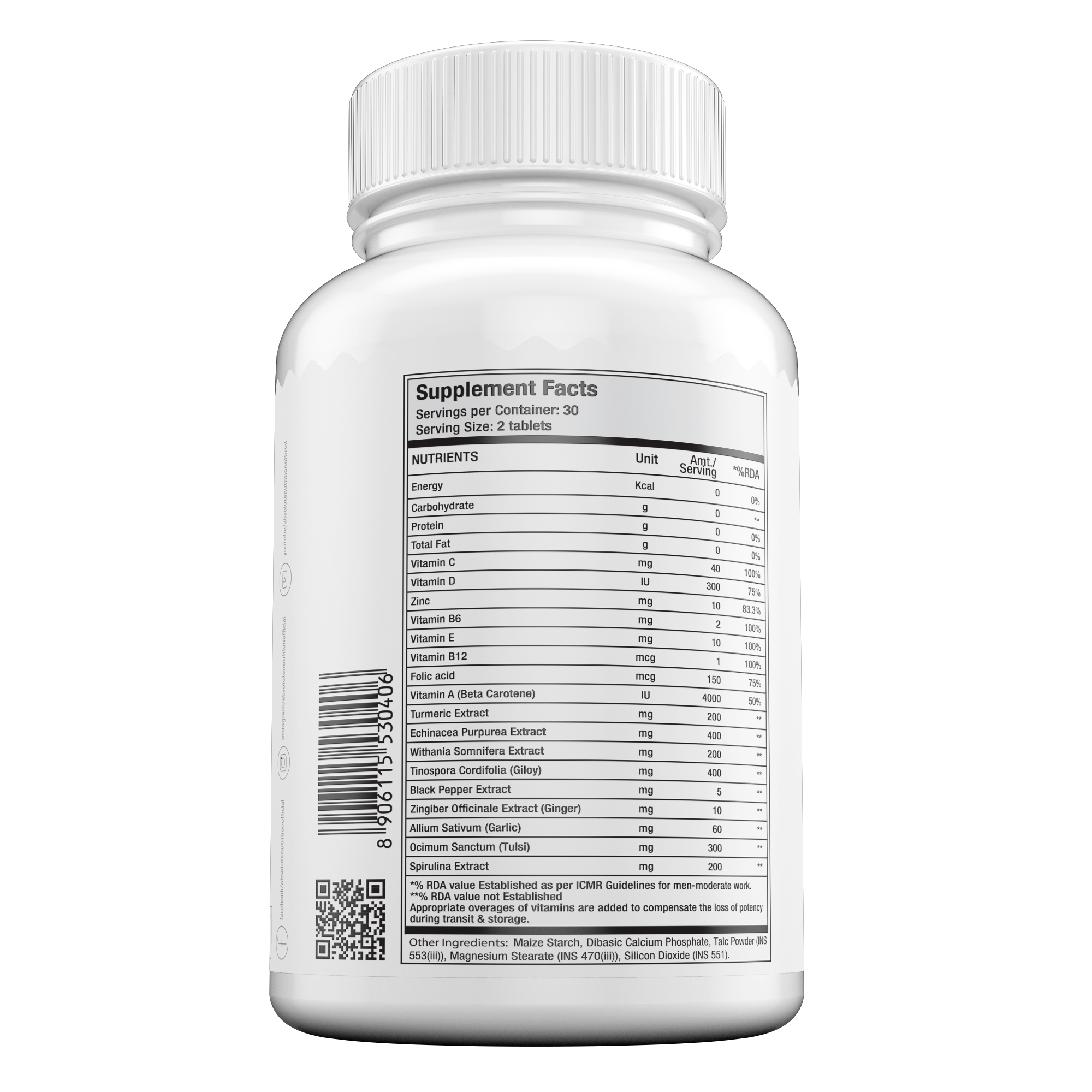 Absolute Nutrition s Immunity Booster 60 Uncoated Tablets Absolute Nutrition