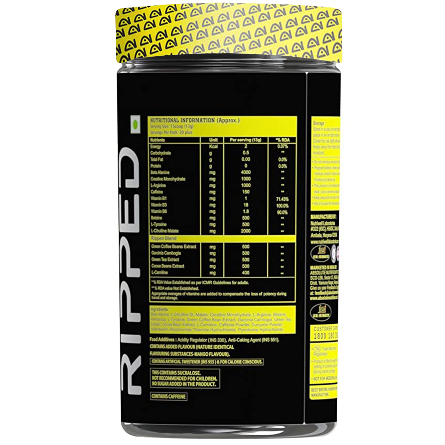 Absolute Nutrition's Pre Workout Ripped Wolverine 400 GMS Absolute
